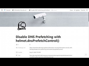 08 - Disable DNS Prefetching with helmet.dnsPrefetchControl() - Information Security - freeCodeCamp