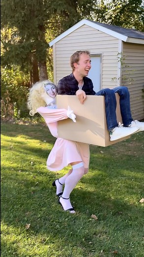 My wife didn't like this Halloween costume 😂 Husband creates funny diy Halloween costume that is a tricky optical illusion. He dresses like his wife, but she's not a fan. Funniest halloween costume prank I've seen in a long time. #fblifestylechallenge #fblifestyle 🎬 This video was produced by Network Media and Benson Bros | The Scene Machine