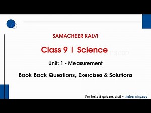 Measurement | Unit 1 | Class 9 | Physics | Science | Samacheer Kalvi | TNPSC