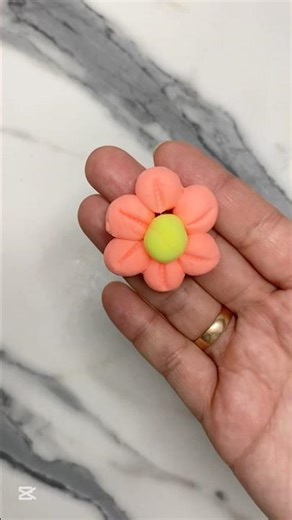 DIY how to make polymer clay cake flower #shorts
