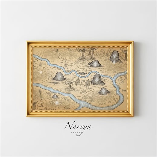 Ancient Rune Stone Map Printable | Fantasy RPG Map Art, Druid Symbols, Mystical Forest Illustration, Digital Download - Etsy UK