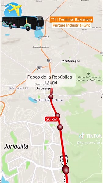 Ruta T11 | Terminal Balvanera - Parque Industrial Querétaro 🚌🚦 #QroBus #subetealfuturo #Querétaro #mexico🇲🇽