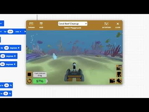 VEX VR – Virtual Robot - Coral Reef Cleanup - Tutorial Level 1
