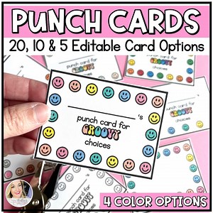 Punch Cards for Kids | Happy Face Punch Cards | Printable Punch Cards| Incentive Cards for Students and Teachers | Motivational Punch Card - Etsy