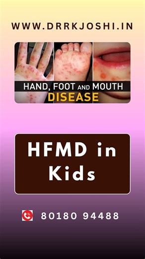 Dr Ranjit Kumar Joshi - Pediatrician on Instagram: "HFMD in Kids Fever, mouth ulcers & rashes on hands/feet — classic signs. It spreads easily from one child to another, especially in schools. Treatment: fluids, soft foods, paracetamol & rest. ❌ No antibiotics — HFMD is viral. For Doctor Consultation please call or whatsapp on 8018094488"