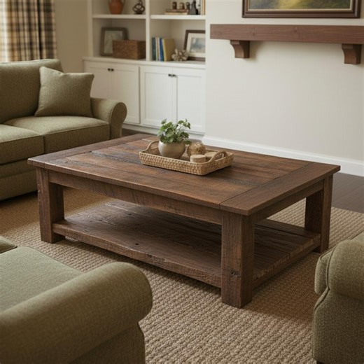 Handmade Reclaimed Chestnut Wood Coffee Table: Rustic Farmhouse Furniture - Etsy