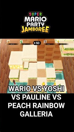 Super Mario Party Jamboree Wario VS Yoshi VS Pauline VS Peach Rainbow Galleria