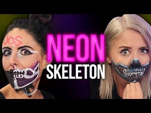 NEON SKULL Makeup Tutorial Halloween 2017! (Beauty Break)