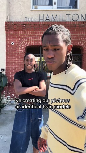 Comment which pic was your fav, we recreated some past photo shoots as identical twin models #modeling #fyp #fashiontiktok