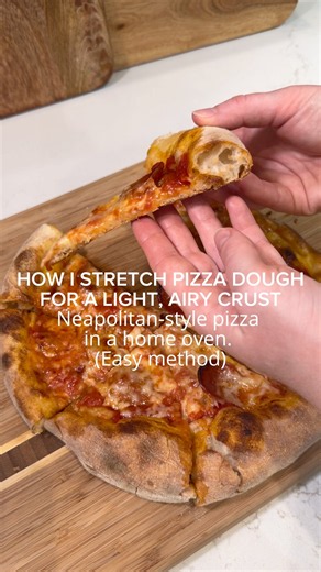 How to Stretch Pizza Dough for an Airy Crust | Neapolitan Pizza at Home #pizza #shorts