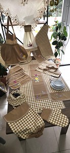 Upcycled 1970s Kitchen Set – Hand Embroidered Gingham, 15 Piece - Etsy Canada
