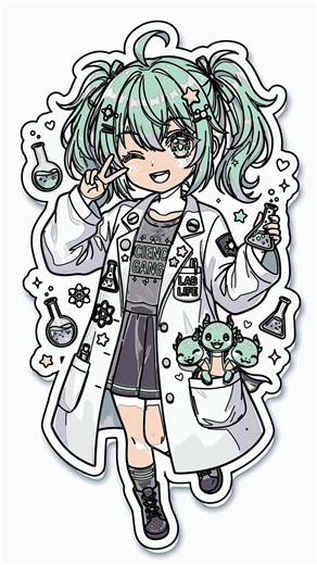 Draw Cute Anime Scientist with Dragons! Easy Tutorial