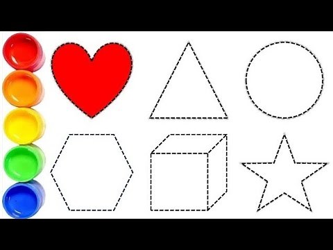 Learn the shapes and colors name | color the shapes for kids