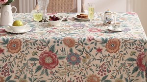 bilin gaier Designer Linen Square Tablecloth,Vintage William Morris Floral Table Cloth with Colorful Pattern,Decor Table Cover for Kitchen,Dining,Thanksgiving,Christmas,67"*67"-Flowershadow a