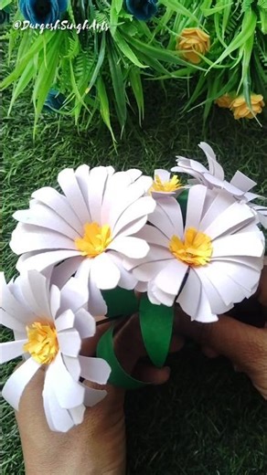 DIY paper daisy flower | #artshorts #handmadeplanter #diy #craft #papercraft
