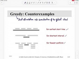 Lecture 16: Greedy Algorithms - Unweighted Interval Scheduling