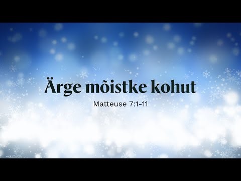 Ärge mõistke kohut | Gunnar Kotiesen | 1. veebruar 2026
