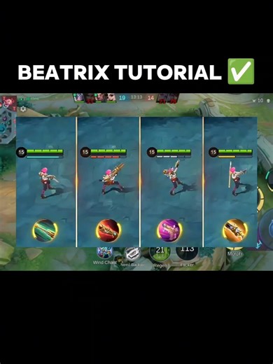 beatrix tutorial ✅ #beatrix #mobilelegends #mlbbshorts #shorts #shortvideo