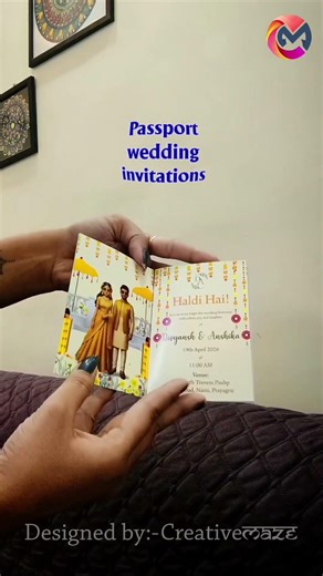 Shaadi ka invite bhi ab ek experience ban sakta hai✈️Presenting a passport-style wedding invitation