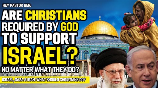 Are Christians Required by God to Support Israel — Even in Gaza and Iran? | "Hey Pastor Ben" This episode began with an honest question from a white evangelical Christian — a former Trump voter who reached out through the Hey Pastor Ben email series. He asked: “Is it really required for Christians to support Israel no matter what they do? Or is there room for us to question — and still be faithful?” That question has shaped the theology of millions, influenced foreign policy, funded war, and bee