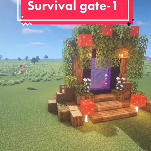 Simple Survival gate🌈#minecraft #minecraftbuilding #foryou #viral #trending #minecrafthacks #minecrafttotorial