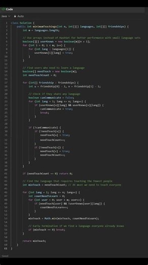 1733 Minimum Number of People to Teach