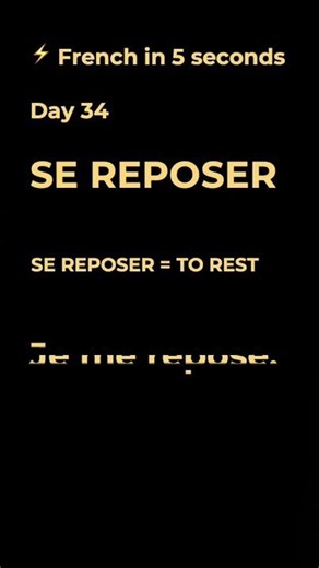 👉 Most Useful French Verb 🇫🇷 SE REPOSER (To Rest) #learnfrench #fle #authenticfrench #motivation
