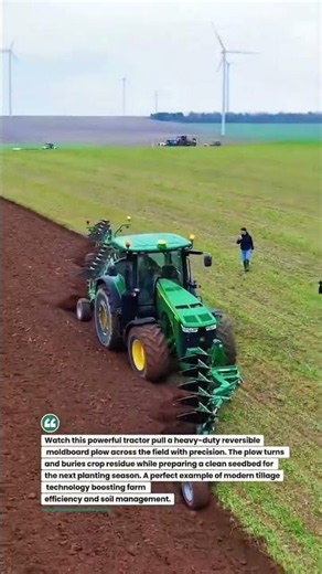 Massive Reversible Plow in Action! #FarmMachinery #TractorPower #SmartFarming