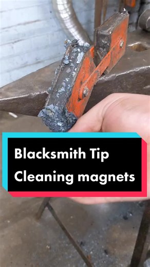 Blacksmith Tip- cleaning shop magnets with a hand held wire brush! #tips #blacksmith #magnetshowdotheywork