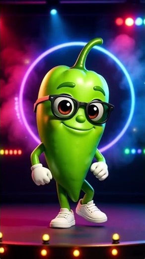 Green Chilli Funny Dancing 😎🌶️ Kids Cartoon Dance | #funny #aivideo #kidscomedy #vegetabledance