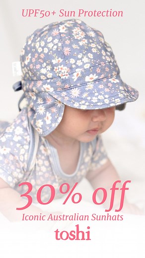 Toshi’s iconic Australian Sunhats — now 30% OFF for BLACK FRIDAY ☀️ Featuring UPF 50 and 100% cotton, sunhats crafted for all-day sun protection, gentle comfort and breathability. No code needed → www.toshi.com.au | Toshi