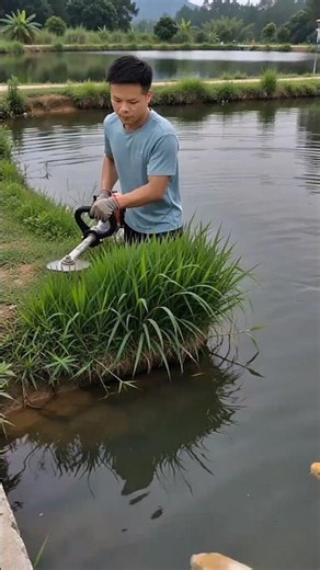 How This Smart Grass Cutter Makes Pond-Side Farming Easier