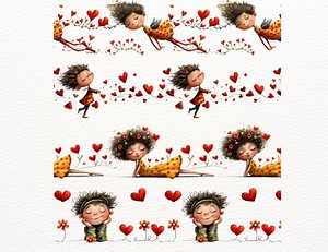 Seamless Valentine Borders With Cute Cupids | 13 Angel Cupid Clipart | Valentine's Day Border - Etsy