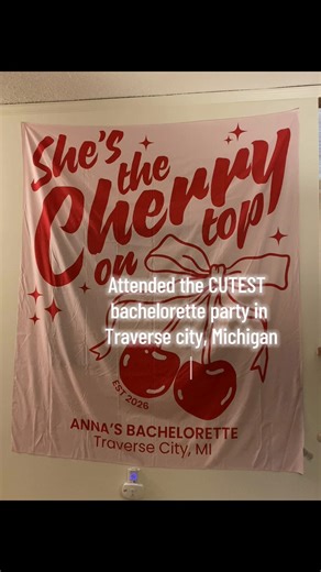 It was the best time 👏🏼 such a cute & fun theme. Highly recommend traverse city wineries with your bridal besties 🍒 #traversecity #bachelorette #party #cherry #bride