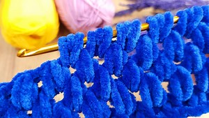 Very easy velvet yarn Tunisian knitting pattern #knitting #crochet #tunisian | Nasıl Yapılır TV