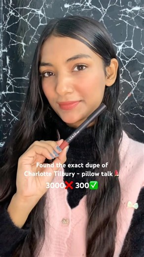 Found Dupe of Charlotte Tilbury pillow talk lipstick 💄 #youtubeshorts #affordableproducts #dupes