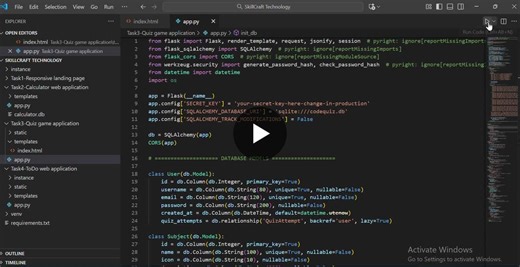 #python #flask #sqlite #javascript #webdevelopment #internship #skillcrafttechnology #learningbybuilding #quizapp #interndiary | THEERAMAAN M