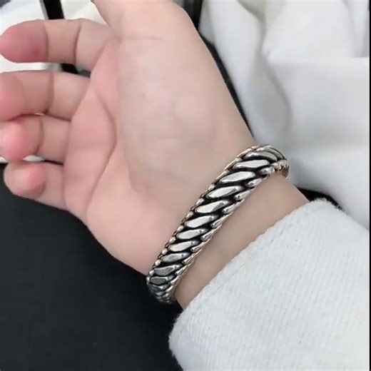 Hand Braided Heavy Sterling Silver Men’s Bracelet #bracelet #silverbracelets #menbracelet