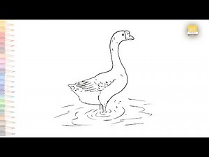 Chinese Geese drawing easy | How to draw A Chinese Geese | Easy drawing tutorials | Duck sketches