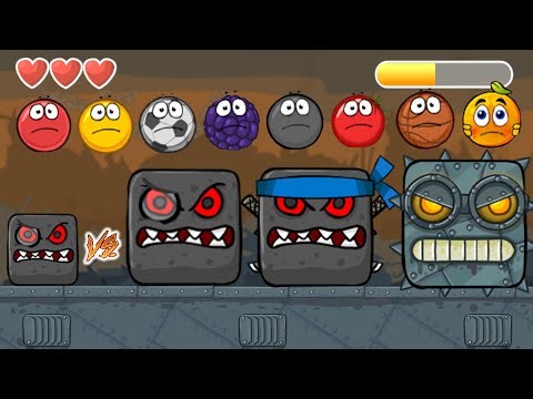 Red Ball 4 - Black Boss vs All Bosses - All Balls - Gameplay Volume 1,2,3 - Gameplay Level 34