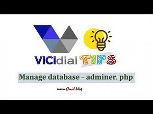 Manage VICIdial database [How to setup and use adminer in VICIdial]