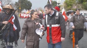 96K views · 1.4K reactions | Today Ihumātao protesters were out in the rain for a 17km hikoi from Māngere to Jacinda Ardern's office in Mt Albert, to present a giant invitation to the PM to visit the disputed site. Hundreds joined them along the way, including our reporter Alex Perrottet & video journalist Nick Monro. | Checkpoint | Facebook