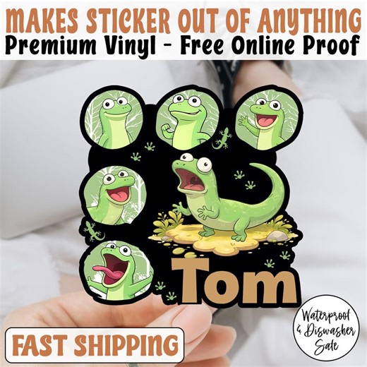 Retro Tom the Lizard Hoppers Sticker/car Magnet, Lizard Lizard Lizard Sticker, Water Bottle Stickers, Tom Lizard Funny Sticker - Etsy