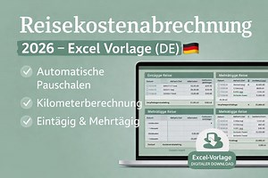 Reisekostenabrechnung 2026 Excel Vorlage – Dienstreise & Verpflegungspauschale DE - Etsy.de