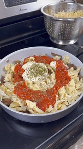 29K views · 87 reactions | My favorite dinner! I show you how to make a yummy one pan pasta dinner. Youll need: beef ,pasta, pasta sauce, cheese, herbs #dinner #pastalover #pasta | Cooking and Crafting with V | Facebook