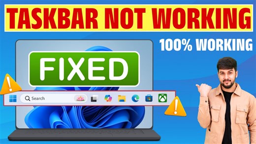 Taskbar Not Showing or Not Working on Windows 11/10 | Easy Fix 2026 | Taskbar Missing Solution #TaskbarNotShowing #TaskbarNotWorking | Tweak Library