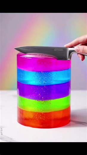 Crystal Neon Rainbow Jelly Cake Cut – Most Satisfying ASMR 2026! ✨#foryoupage❤️❤️ #viral #fyp #CuttingASMR #ASMRShorts