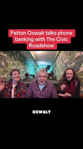 Patton Oswalt talks phone banking with The Civic Roadshow! @TheCivicRoadshow @Kells Bells #pattonoswalt #politics #civics #fyp #interview