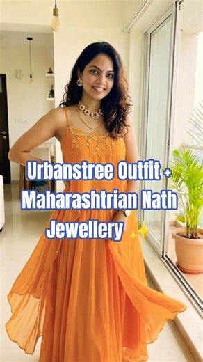 Elegant CO-ORD Set Look 💃 | Urbanstree Outfit + Maharashtrian Nath Jewellery | Traditional + Modern