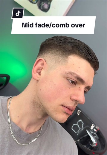 Stylish Mid Fade Comb Over Haircut Transformation